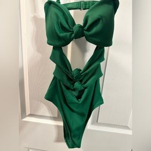 Green one piece swim suit